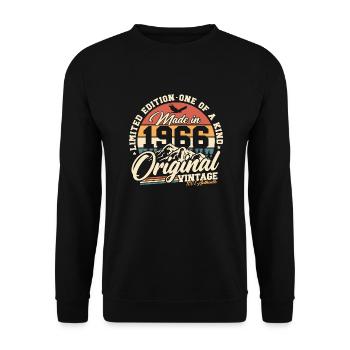 1966 Vintage Vintage Rétro Cadeau d’anniversaire - Sweat-shirt Unisexe - noir - Devant - Alina (178cm) & Michal (187cm)