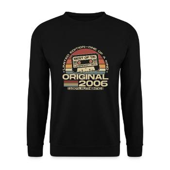 Jahrgang 2006 Vintage Retro Geburtstag Geschenk - Unisex Pullover - Schwarz - Vorne - Alina (178cm) & Michal (187cm)