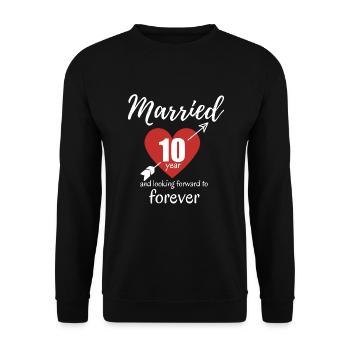 10th Wedding Anniversary - Unisex Sweatshirt - black - Front - Alina (178cm) & Michal (187cm)