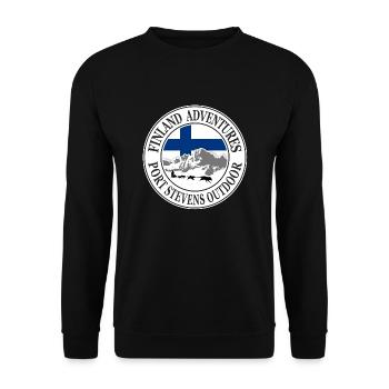 Finlande Alaska Adventures - drapeau et huskies - Sweat-shirt Unisexe - noir - Devant - Alina (178cm) & Michal (187cm)