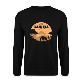 Namibia - Elefant - Unisex Pullover - Schwarz - Vorne - Alina (178cm) & Michal (187cm)