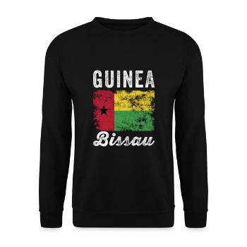 Guinea Bissau Flag Distressed - Unisex Sweatshirt - black - Front - Alina (178cm) & Michal (187cm)
