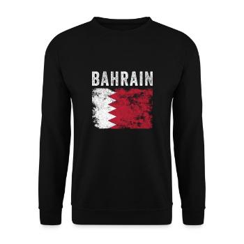 Bahrain Flag Distressed - Bahraini Flag - Unisex Sweatshirt - black - Front - Alina (178cm) & Michal (187cm)