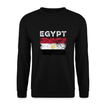 Egypt Flag Distressed - Egyptian Flag - Unisex Sweatshirt - black - Front - Alina (178cm) & Michal (187cm)