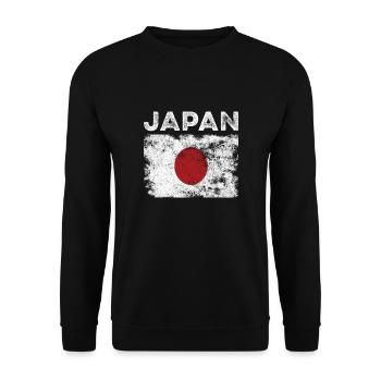 Drapeau japonais en détresse - Drapeau japonais - Sweat-shirt Unisexe - noir - Devant - Alina (178cm) & Michal (187cm)