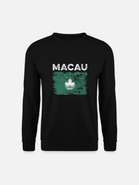 Macau Flag Distressed - Macanese Flag - Unisex Sweatshirt - black