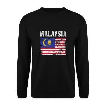 Malaysia Flag Distressed Malaysian Flag - Unisex Sweatshirt - black - Front - Alina (178cm) & Michal (187cm)