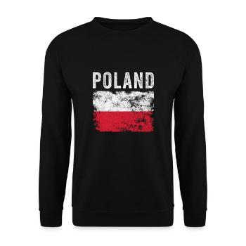 Drapeau polonais en détresse - Drapeau polonais - Sweat-shirt Unisexe - noir - Devant - Alina (178cm) & Michal (187cm)