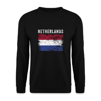 Drapeau néerlandais en détresse - Drapeau néerlandais - Sweat-shirt Unisexe - noir - Devant - Alina (178cm) & Michal (187cm)