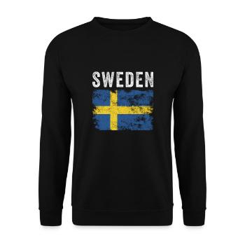 Drapeau suédois en détresse - Drapeau suédois - Sweat-shirt Unisexe - noir - Devant - Alina (178cm) & Michal (187cm)