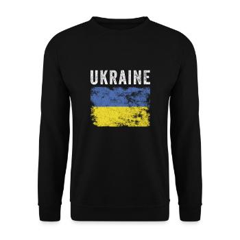 Ukraine Flag Distressed - Ukrainian Flag - Unisex Sweatshirt - black - Front - Alina (178cm) & Michal (187cm)