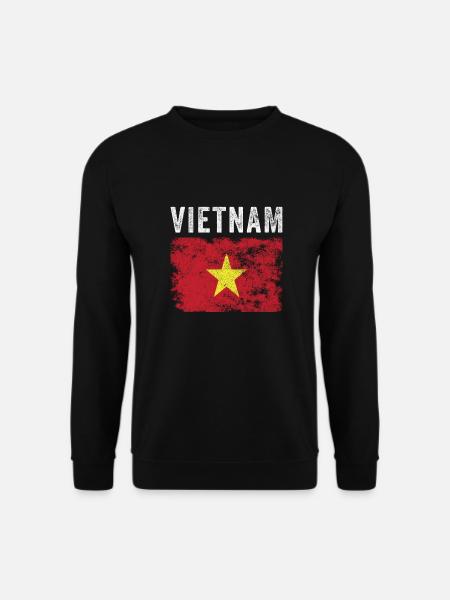 Vietnamesische Flagge Verzweifelte vietnamesische Flagge - Unisex Pullover - Schwarz