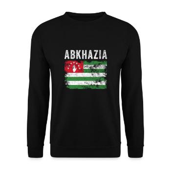 Abkhazia Flag Distressed - Abkhaz Flag - Unisex Sweatshirt - black - Front - Alina (178cm) & Michal (187cm)