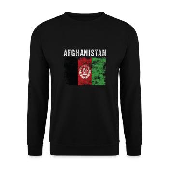 Afghanistan Flag Distressed Afghan Flag - Unisex Sweatshirt - black - Front - Alina (178cm) & Michal (187cm)