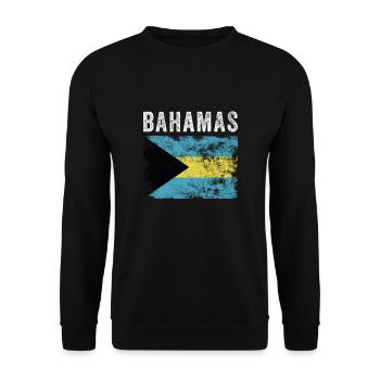 Bahamas Flag Distressed - Bahamian Flag - Unisex Sweatshirt - black - Front - Alina (178cm) & Michal (187cm)
