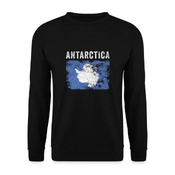Antarctica Flag Vintage - Drapeau de l’Antarctique - Sweat-shirt Unisexe - noir - Devant - Alina (178cm) & Michal (187cm)