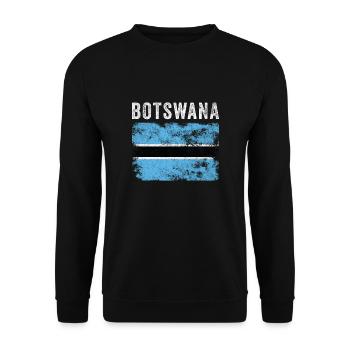Botswana Flag Distressed Botswanian Flag - Unisex Sweatshirt - black - Front - Alina (178cm) & Michal (187cm)