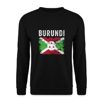 Burundi Flag Distressed - Burundian Flag - Unisex Sweatshirt - black - Front - Alina (178cm) & Michal (187cm)