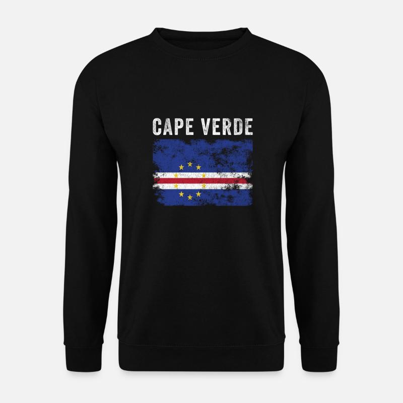 Cape Verde Flag Distressed - Unisex Sweatshirt - black