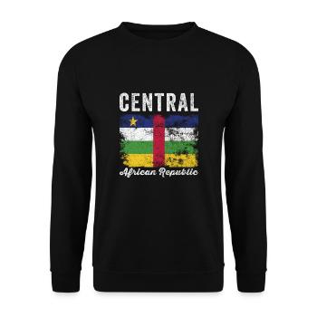 Flagge der Zentralafrikanischen Republik Verzweifelt - Unisex Pullover - Schwarz - Vorne - Alina (178cm) & Michal (187cm)
