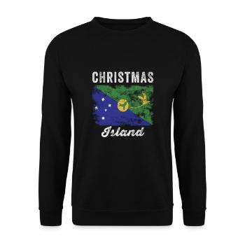 Christmas Island Flag Distressed - Unisex Sweatshirt - black - Front - Alina (178cm) & Michal (187cm)