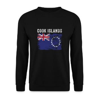 Cook Islands Flag Distressed - Unisex Sweatshirt - black - Front - Alina (178cm) & Michal (187cm)