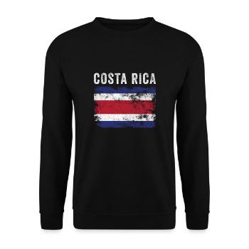 Costa Rica Flagge Vintage Costa Ricanische Flagge - Unisex Pullover - Schwarz - Vorne - Alina (178cm) & Michal (187cm)