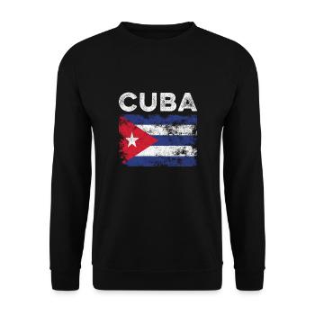 Drapeau cubain en détresse - Drapeau cubain - Sweat-shirt Unisexe - noir - Devant - Alina (178cm) & Michal (187cm)