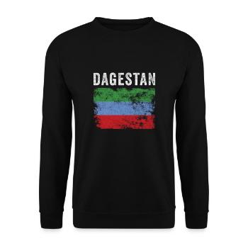 Drapeau du Daghestan en détresse - Drapeau du Daghestan - Sweat-shirt Unisexe - noir - Devant - Alina (178cm) & Michal (187cm)
