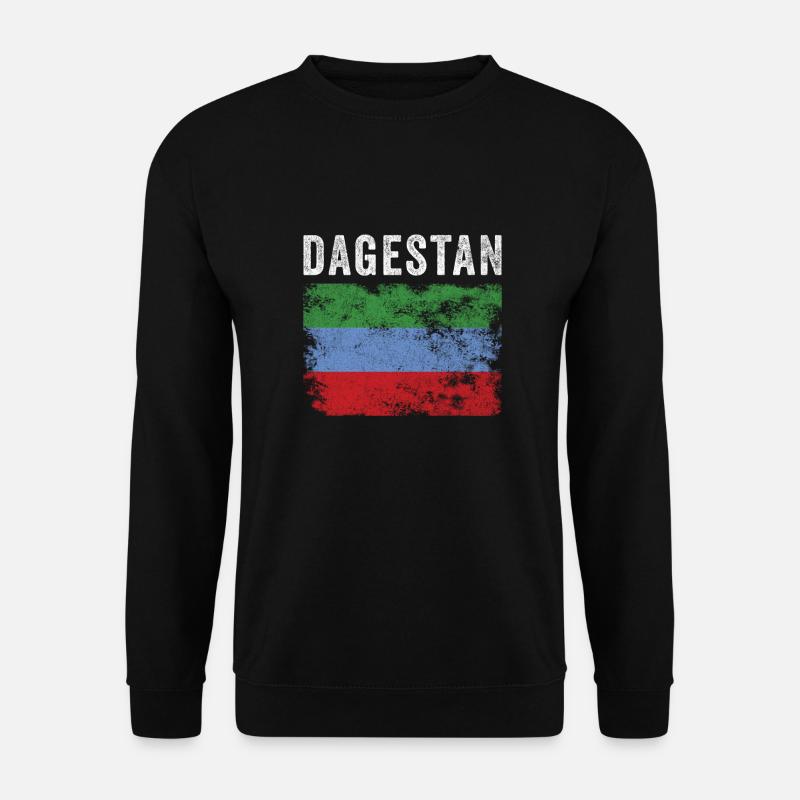 Dagestan Flag Distressed - Dagestan Flag - Unisex Pullover - Schwarz