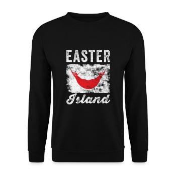 Drapeau de l’île de Pâques Vintage Rapa Nui Drapeau - Sweat-shirt Unisexe - noir - Devant - Alina (178cm) & Michal (187cm)
