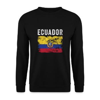 Ecuador Flag Distressed Ecuadorian Flag - Unisex Sweatshirt - black - Front - Alina (178cm) & Michal (187cm)