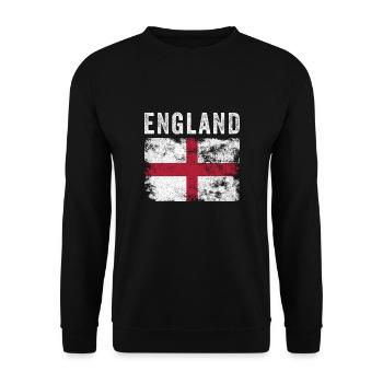 England Flag Distressed - English Flag - Unisex Sweatshirt - black - Front - Alina (178cm) & Michal (187cm)