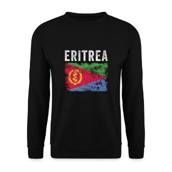 Eritrea Flag Distressed - Eritreische Flagge - Unisex Pullover - Schwarz - Vorne - Alina (178cm) & Michal (187cm)