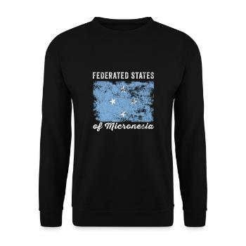 Federated States of Micronesia Flag - Unisex Sweatshirt - black - Front - Alina (178cm) & Michal (187cm)