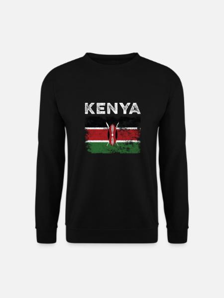 Bandera de Kenia angustiada - Bandera de Kenia - Unisex sweater - sort