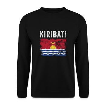 Kiribati Flag Distressed I Kiribati Flag - Unisex Sweatshirt - black - Front - Alina (178cm) & Michal (187cm)