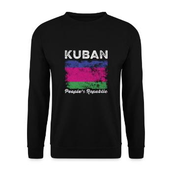Flagge der Volksrepublik Kuban verzweifelt - Unisex Pullover - Schwarz - Vorne - Alina (178cm) & Michal (187cm)