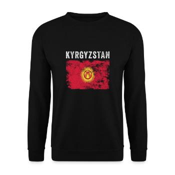 Kirghizistan Drapeau Vintage Drapeau Kirghizistan - Sweat-shirt Unisexe - noir - Devant - Alina (178cm) & Michal (187cm)