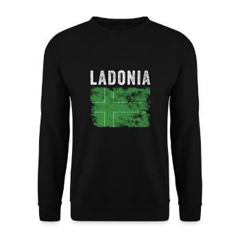 Drapeau ladonia en détresse - Drapeau ladonien - Sweat-shirt Unisexe - noir - Devant - Alina (178cm) & Michal (187cm)