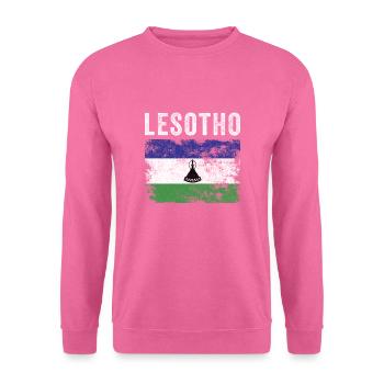 Lesotho Flag Distressed - Basotho Flag - Unisex Pullover - Pink - Vorne