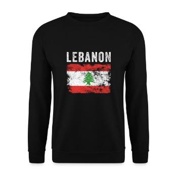 Drapeau libanais en détresse - Drapeau libanais - Sweat-shirt Unisexe - noir - Devant - Alina (178cm) & Michal (187cm)