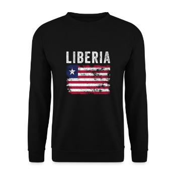 Drapeau libérien en détresse - Drapeau libérien - Sweat-shirt Unisexe - noir - Devant - Alina (178cm) & Michal (187cm)