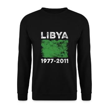 Libya 1977-2011 Flag Vintage Libyan Flag - Unisex Sweatshirt - black - Front - Alina (178cm) & Michal (187cm)
