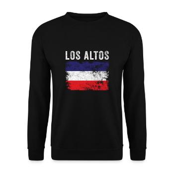 Los Altos Flag Distressed Los Altos Flag - Unisex Sweatshirt - black - Front - Alina (178cm) & Michal (187cm)