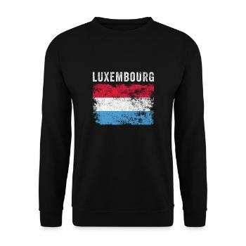 Luxembourg Flag Distressed - Unisex Sweatshirt - black - Front - Alina (178cm) & Michal (187cm)