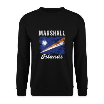 Marshall Islands Flag Distressed - Unisex Sweatshirt - black - Front - Alina (178cm) & Michal (187cm)