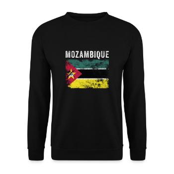 Mozambique Flag Vintage Mozambican Flag - Unisex Sweatshirt - black - Front - Alina (178cm) & Michal (187cm)