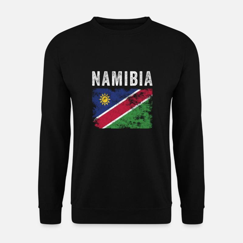 Namibia Flag Distressed - Namibische Flagge - Unisex Pullover - Schwarz