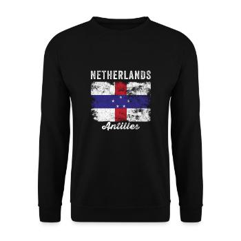 Flagge der Niederländischen Antillen verzweifelt - Unisex Pullover - Schwarz - Vorne - Alina (178cm) & Michal (187cm)